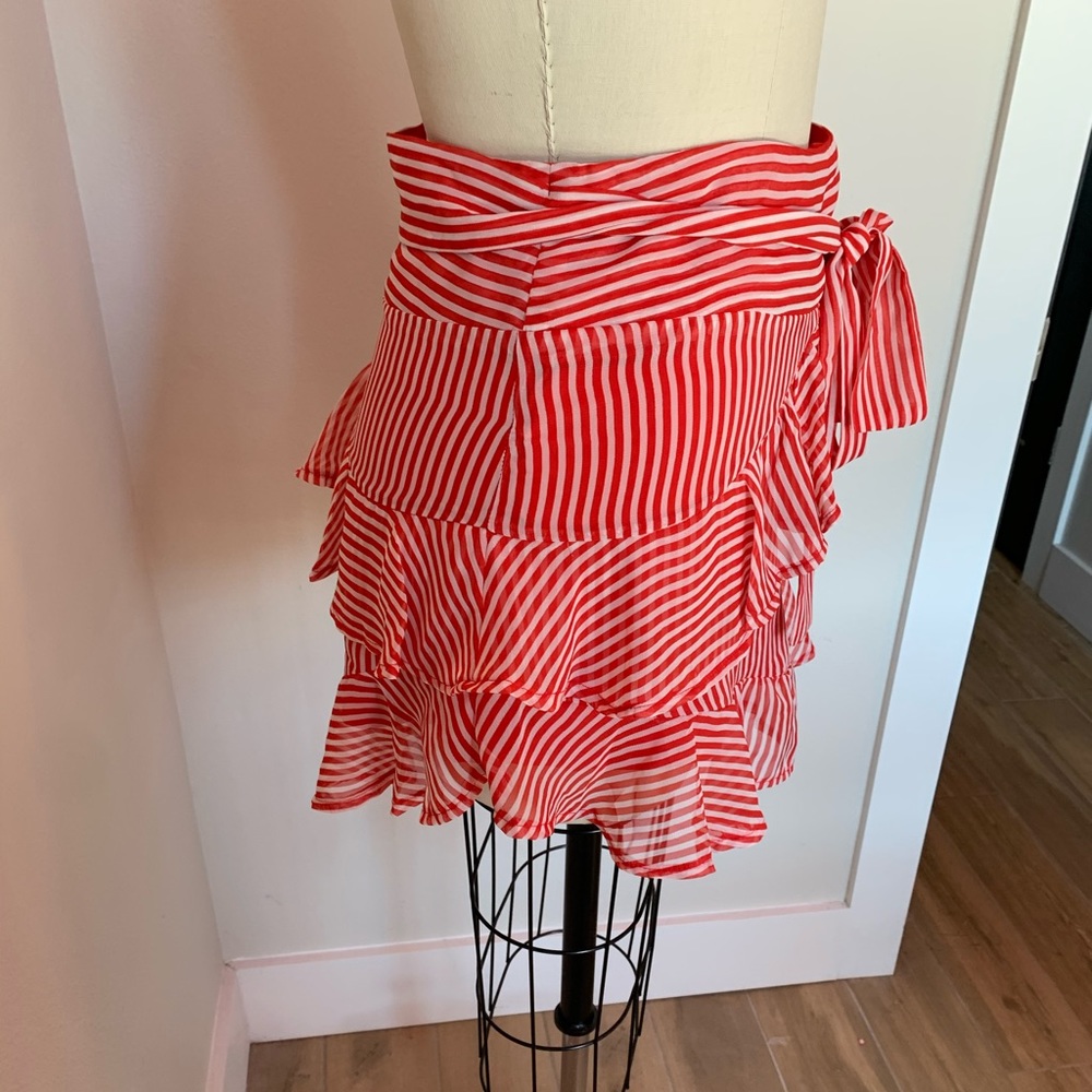 Striped Ruffle Mini Skirt - Picture 2 of 5